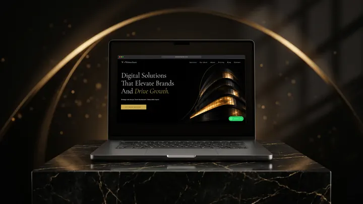 Webmerchants website shown on a laptop